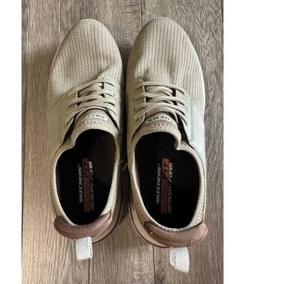 Skechers Mens Classic Fit Sneakers Taupe Size‎ 10.5 - Picture 6 of 7